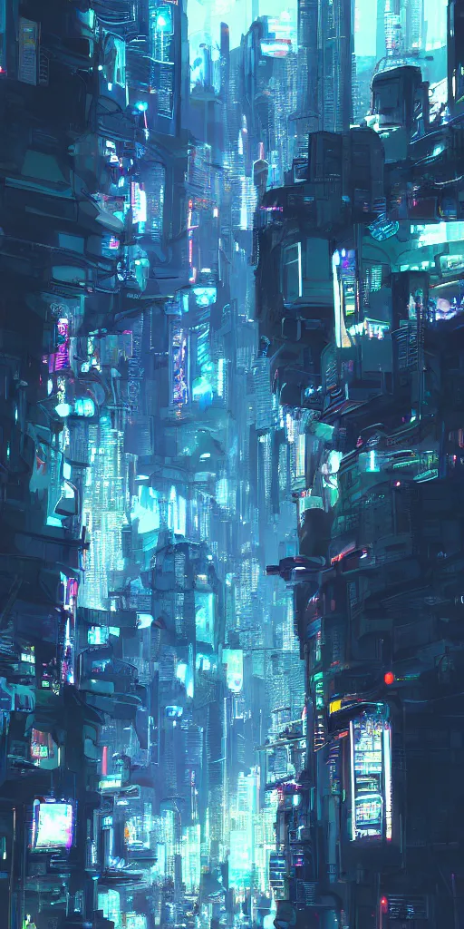 Image similar to a cyberpunk landscape by makoto shinkai, highly detailed digital art, trending on artstation