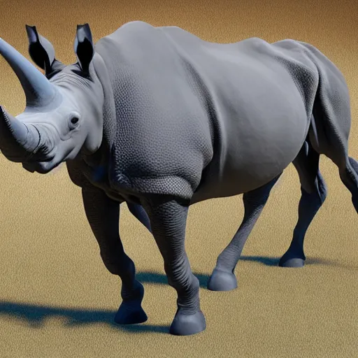 Prompt: horselike creature mixed with a rhino