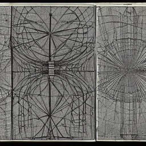 Image similar to leonardo da vinci sketches of neural networks architecture high resolution scans british museum collection