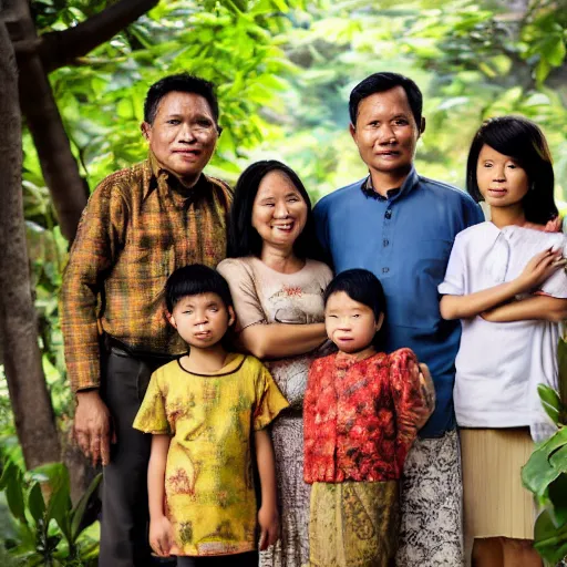 Prompt: an indonesian family portrait, natgeo, high resolution, 4 k hd