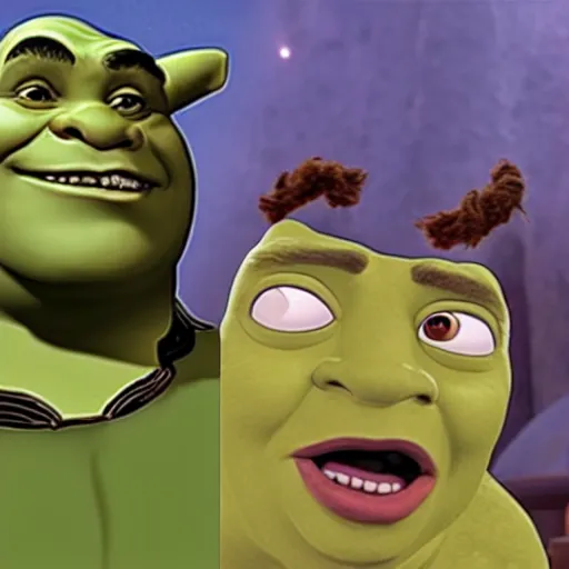 Prompt: Shrek as the commanders Benjamin Sisko in Star Trek: Deep Space Nine