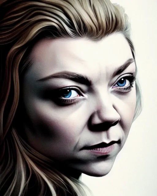 Prompt: natalie dormer, character portrait, portrait, close up, concept art, intricate details,,