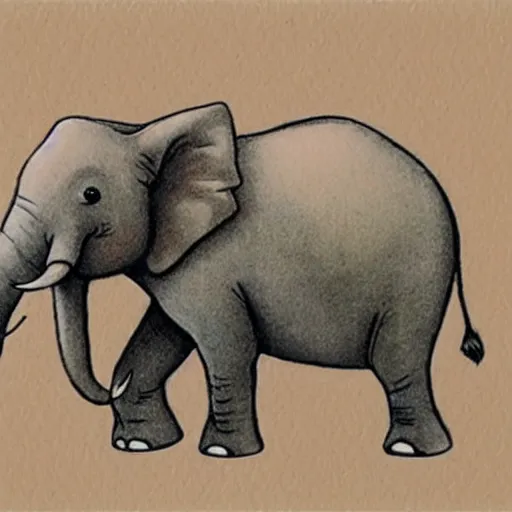 Image similar to an absurd elephant, drawing from the far side