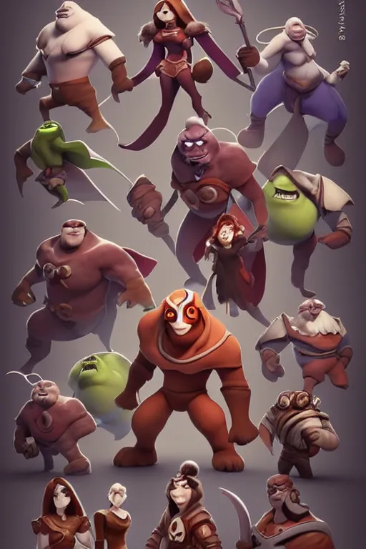 Prompt: dota 2 characters, animation pixar style, by pendleton ward, magali villeneuve, artgerm, rob rey and kentaro miura style, golden ratio, trending on art station