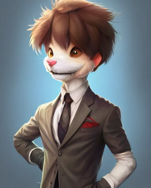 Prompt: character concept art of a cute male anthropomorphic detective furry | | adorable, key visual, realistic shaded perfect face, tufted softly, fine details by stanley artgerm lau, wlop, rossdraws, james jean, andrei riabovitchev, marc simonetti, and sakimichan, trending on weasyl