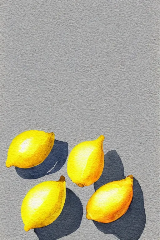 Image similar to minimalist watercolor art of a lemons on white background, illustration, vector art