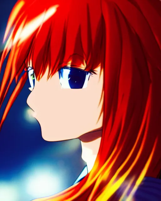 Image similar to asuka langley soryu, award winning photograph, radiant flares, realism, lens flare, intricate, various refining methods, micro macro autofocus