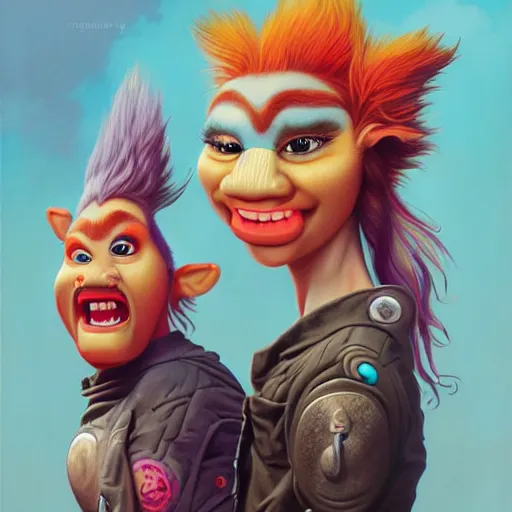 Image similar to trolls portrait, Pixar style, by Tristan Eaton Stanley Artgerm and Tom Bagshaw.