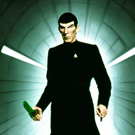 Image similar to mr spock in matrix , 1999