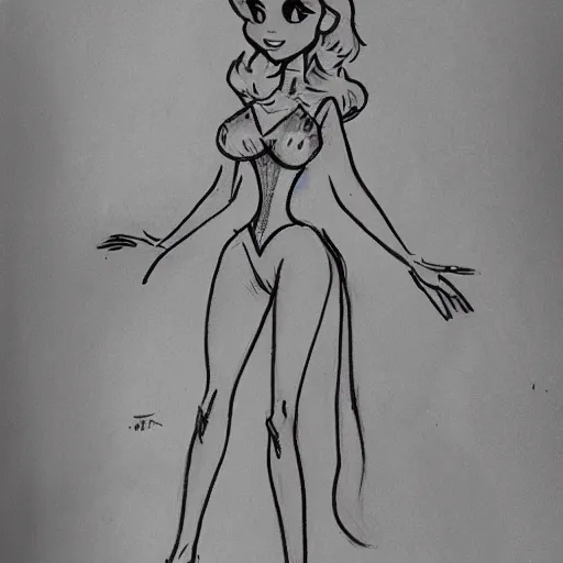 Image similar to milt kahl sketch of victoria justice with kim kardashian body as princess daisy from super mario bros