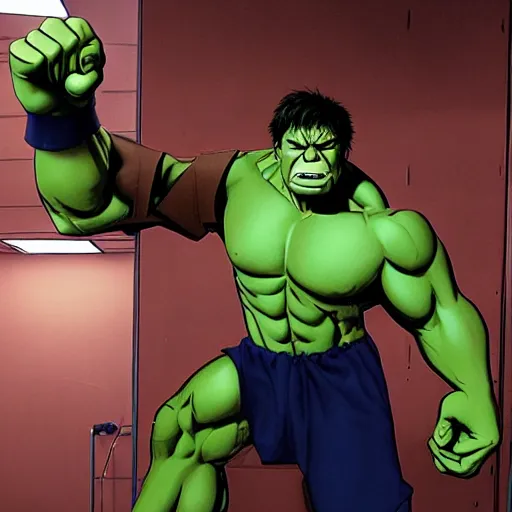 Image similar to the hulk in the backrooms