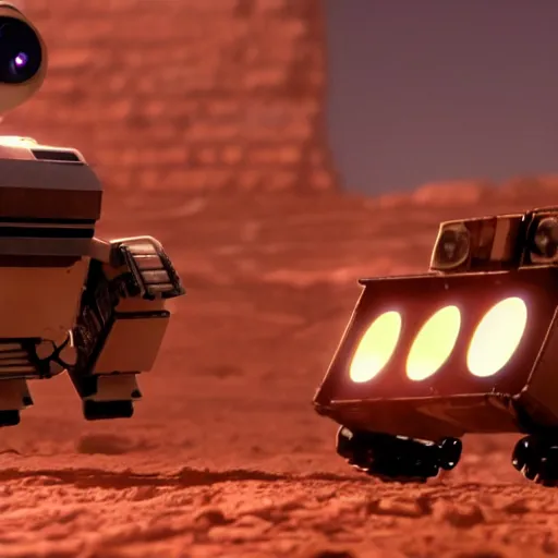 Image similar to cinematic shot of hal 9 0 0 0 in wall - e