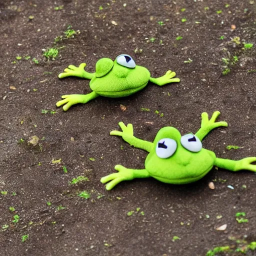 Prompt: slimy muppets going froggy