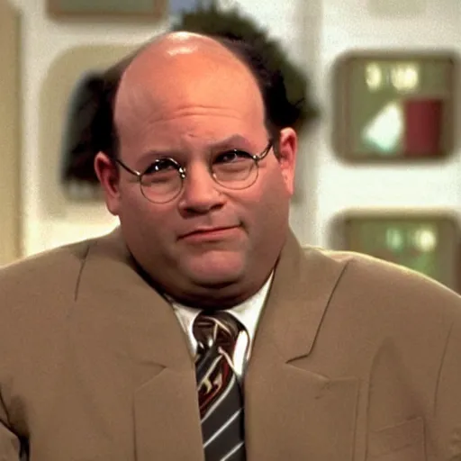 Image similar to George Costanza on Seinfeld selling a big bag of weed