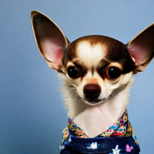 Image similar to chihuahua dog with big ears playing the blues guitar