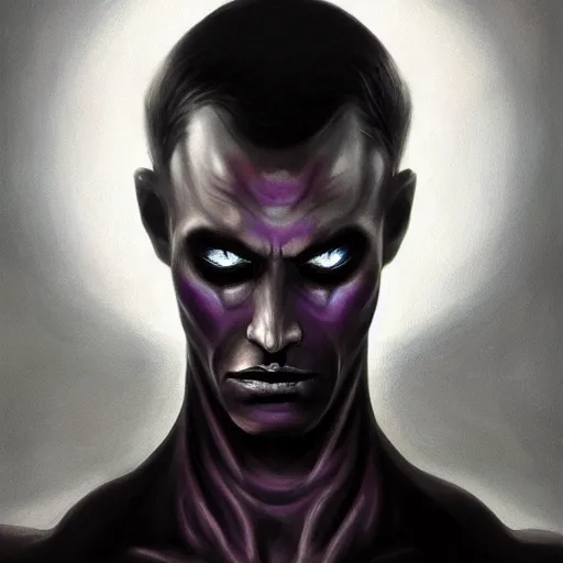 Prompt: a dark human entity with deep purple eyes, a man completely dark, dark shadow, no color, with black magic powers, ultra realistic, 8 k, organic painting, matte painting, bold shapes, hard edges, street art, trending on artstation, by huang guangjian, gil elvgren, ruan jia, randy vargas, greg rutkowski