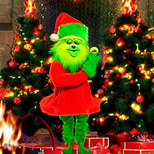 Prompt: fire grinch