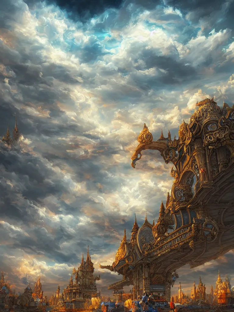 Prompt: I get to the airport. wide view ,nice clouds, godray, fantasy, intricate, richly detailed colored 3D illustration with background completely , Artgerm highly detailed, digital painting, trending on artstation, sharp focus, , illustration,