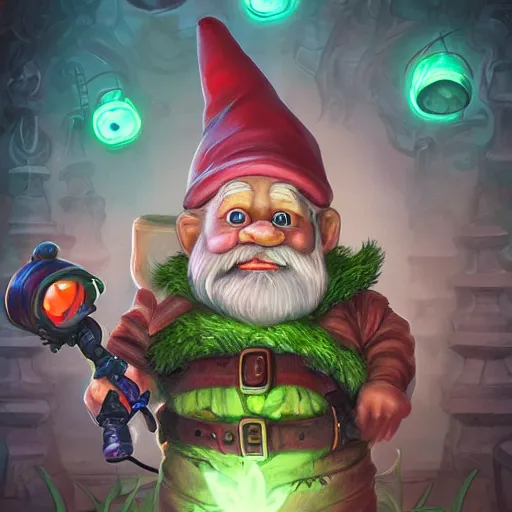 Image similar to garden gnomes as ghostbusters, intricate, highly detailed, digital painting, artstation, symmetrical, concept art, smooth, sharp focus, illustration, unreal engine 5, 8 k,