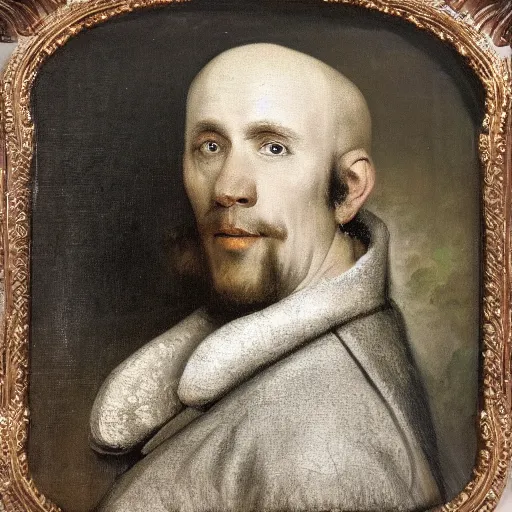 Prompt: portrait painting of Johnny Sins by Rembrandt