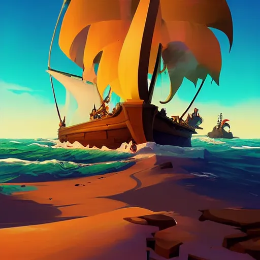 Image similar to painting treasure on sea of thieves game smooth median photoshop filter cutout vector, behance hd by jesper ejsing, by rhads, makoto shinkai and lois van baarle, ilya kuvshinov, rossdraws global illumination