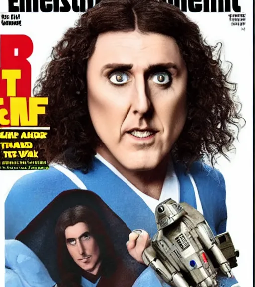 Image similar to weird al as a jedi, entertainment weekly cover, star wars