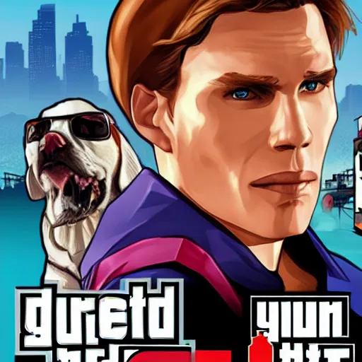 Image similar to jerma in gta 5 box art and loading screen style