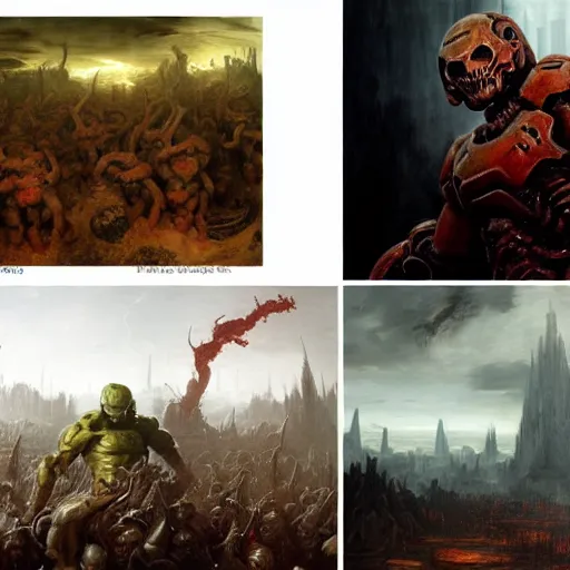 Image similar to doom eternal concept art by brueghel, mcu movie still frame of hell scene by jakub rozalski, garden of eternal delights hell by hieronymus bosh