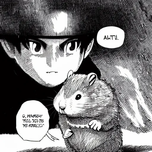 Image similar to a hamster in the manga Berserk