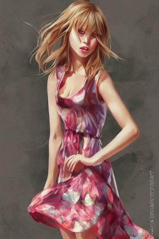 Image similar to sundress, by artgerm, WLOP