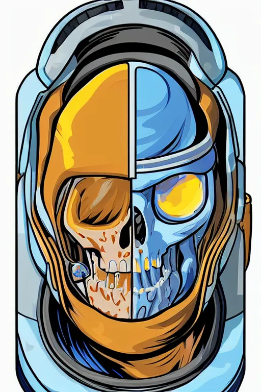 Image similar to portrait of a astronaut skeletor, art by ori toor, sticker, colorful, illustration, highly detailed, simple, smooth and clean vector curves, no jagged lines, vector art, smooth