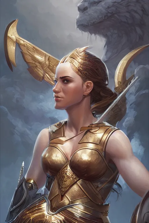 Image similar to amazon valkyrie athena, d & d, fantasy, portrait, highly detailed, headshot, digital painting, trending on artstation, concept art, sharp focus, illustration, art by artgerm and greg rutkowski and magali villeneuve