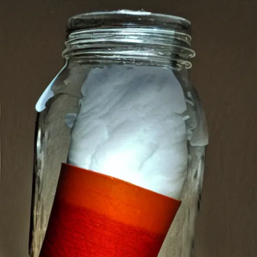 Prompt: a tornado storm in a jar