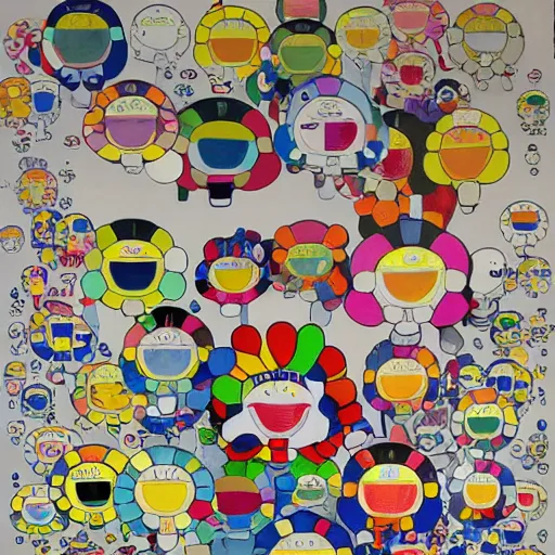 Image similar to astronaut painting by takashi murakami