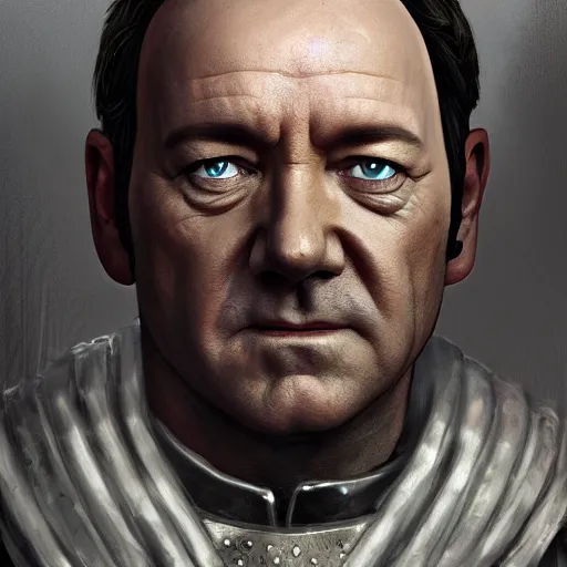 Image similar to Illustration of Kevin Spacey as a Roman Emperor, dark atmosphere, angry look, gta 5 cover style, highly detailed, digital painting, Trending on artstation , HD quality, by Glenn Rane and Samwise Didier, dramatic light, octane