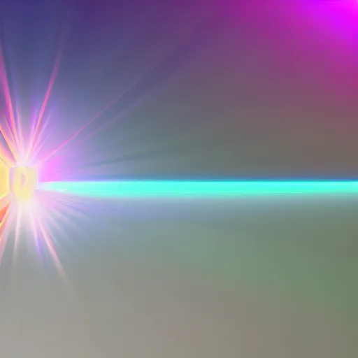 Image similar to a beam of light going through a prism and coming out as a rainbow, refracting, physics, octane render, unreal engine