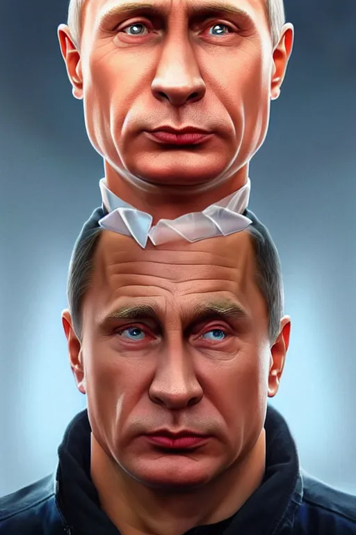 Image similar to vladimir putin as a character from the simpsons cartoon, realistic portrait, symmetrical, highly detailed, digital painting, artstation, concept art, smooth, sharp focus, illustration, cinematic lighting, art by artgerm and greg rutkowski and alphonse mucha