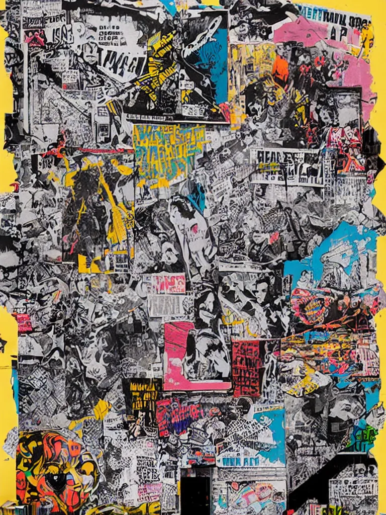 Image similar to a street art style multi - media collage by faile and patrick mcneil and patrick miller, lowbrow, pop culture, historic references, comic and cartoon references