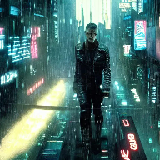 Image similar to cyberpunk blade runner vibe starring wilem defoe movie still