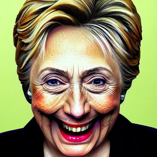 Prompt: the face of hillary made out of spinach, by artgerm, wlop. vastly enriched image quality. lucidly vivid. iridescentally detailed. extremely elegant and beautiful.