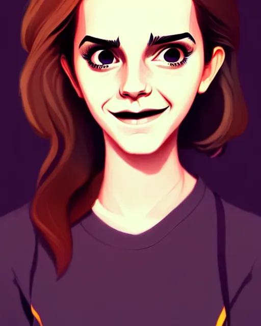 Image similar to beautiful full body Emma Watson goofy smiling illustration by lois van baarle and loish and ross tran and rossdraws and sam yang and samdoesarts and artgerm, digital art, highly detailed, intricate, sharp focus, Trending on Artstation HQ, deviantart