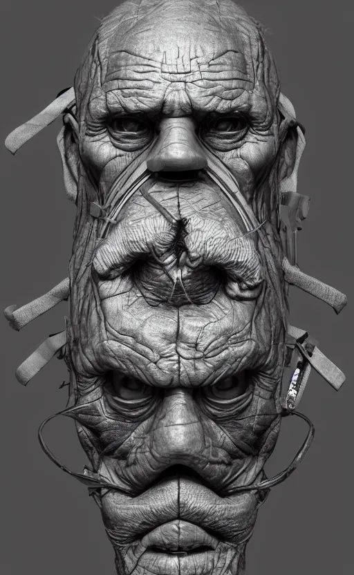 Image similar to old man doing hard work with their mask, do what we can, then leave it to god, non fiction, center of interest, symmetrical, stability, intricate, elegant, 8 k uhd highly detailed, justify content center, artstation, concept art, matte, sharp focus, illustration, art by paul lung