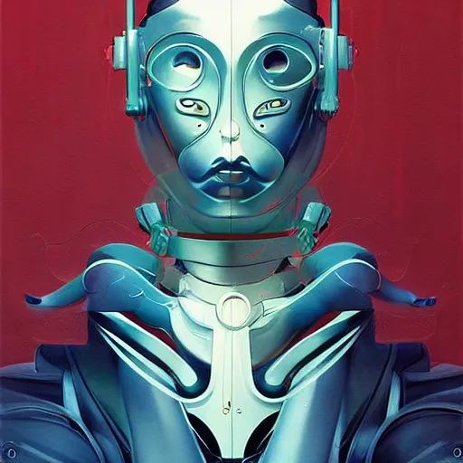 Image similar to scifi futurism automaton minimalism chrome by peter mohrbacher art Hajime Sorayama airbrush hyperrealism model abstract shatter fragments cubism futurism pastel blue soft flat minimal minimalism portrait face jackson pollock ukiyo-e