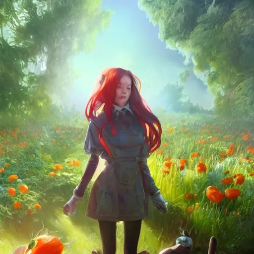 Image similar to carrots in a garden, huggy wuggy from poppy playtime video game, fullbody, ultra high detailed, oil painting, greg rutkowski, charlie bowater, yuumei, yanjun cheng, unreal 5, daz, hyperrealistic, octane render, rpg portrait, dynamic lighting, fantasy art, beautiful face