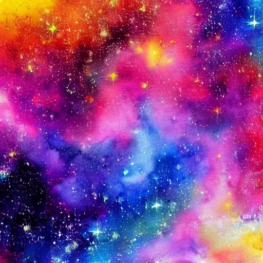 Prompt: beautiful watercolor painting of a colorful nebula, stunning, 4 k