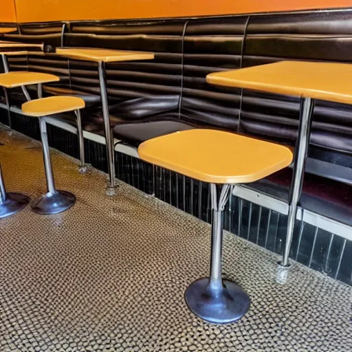 Image similar to wafflehouse interior table perspective