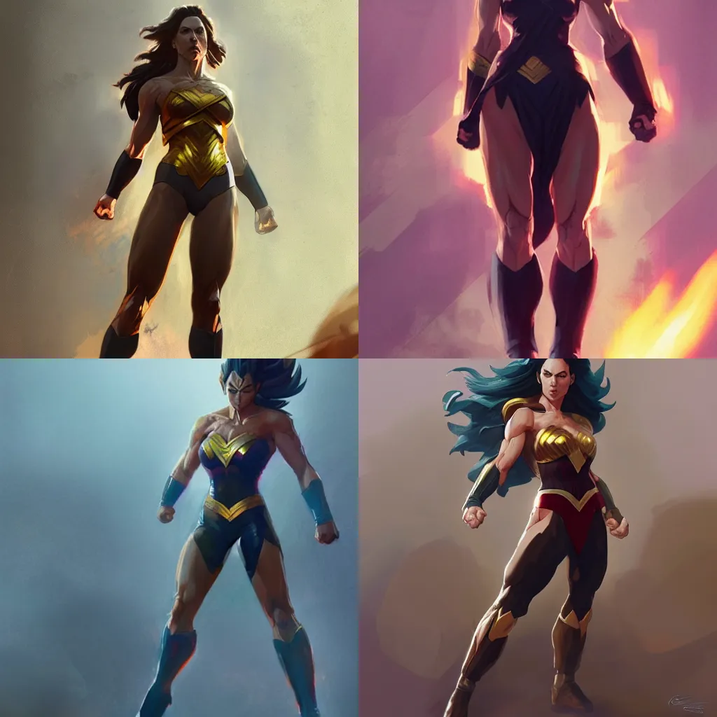 Prompt: super saiyan gal gadot full body by greg rutkowski by artgem trending on artstation hero concept art