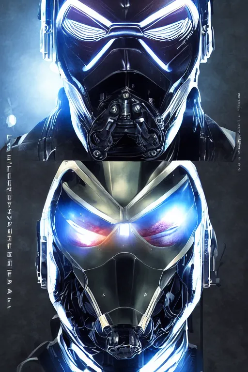 Image similar to cyber cyborg ninja mask helmet metal gear solid artic suit swat commando, global illumination ray tracing hdr fanart arstation by sung choi and eric pfeiffer and gabriel garza and casper konefal, a spectacular view cinematic rays of sunlight comic book illustration, by john kirby