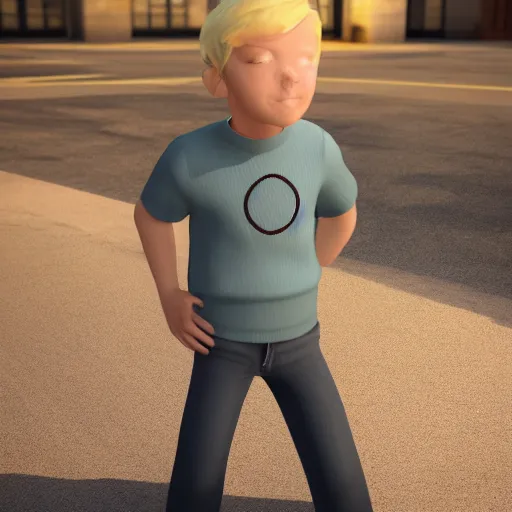 Prompt: full body unreal engine 5 render of a blonde boy