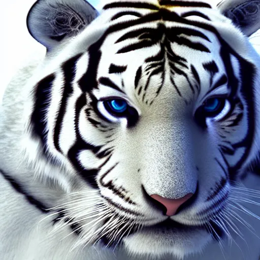 Prompt: white snowy tiger, high detail, 3d render